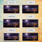 Full moon canvas print, Lightning storm over a mountain lake at night, cool wall art, awesome wall art