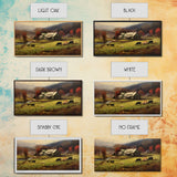 Farm Wall Decor, Country Wall Decor, Farm Animals Wall Decor, Fall Wall Art, Panoramic Wall Decor, Canvas Print, Wall Art, Framed Canvas Art
