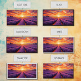 Lavender Fields, Framed Canvas Print, Purple Art, Southwestern Decor, Farmhouse Art, Centerpiece Art, Digital Wall Art, Landacape Painting