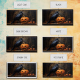 Spooky Crow Print, The Raven and The Jack O Lantern, Halloween Wall Art, Victorian Oil Painting, Dark Academia, Goth Art