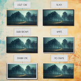 Gloomy Spooky Forest, ready to hang canvas print wall art, Lakehouse Cabin Wall Decor