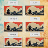 Japanese Samurai Fighting A Tidal Wave, ready to hang canvas print wall art, framed canvas wall art, mancave decor