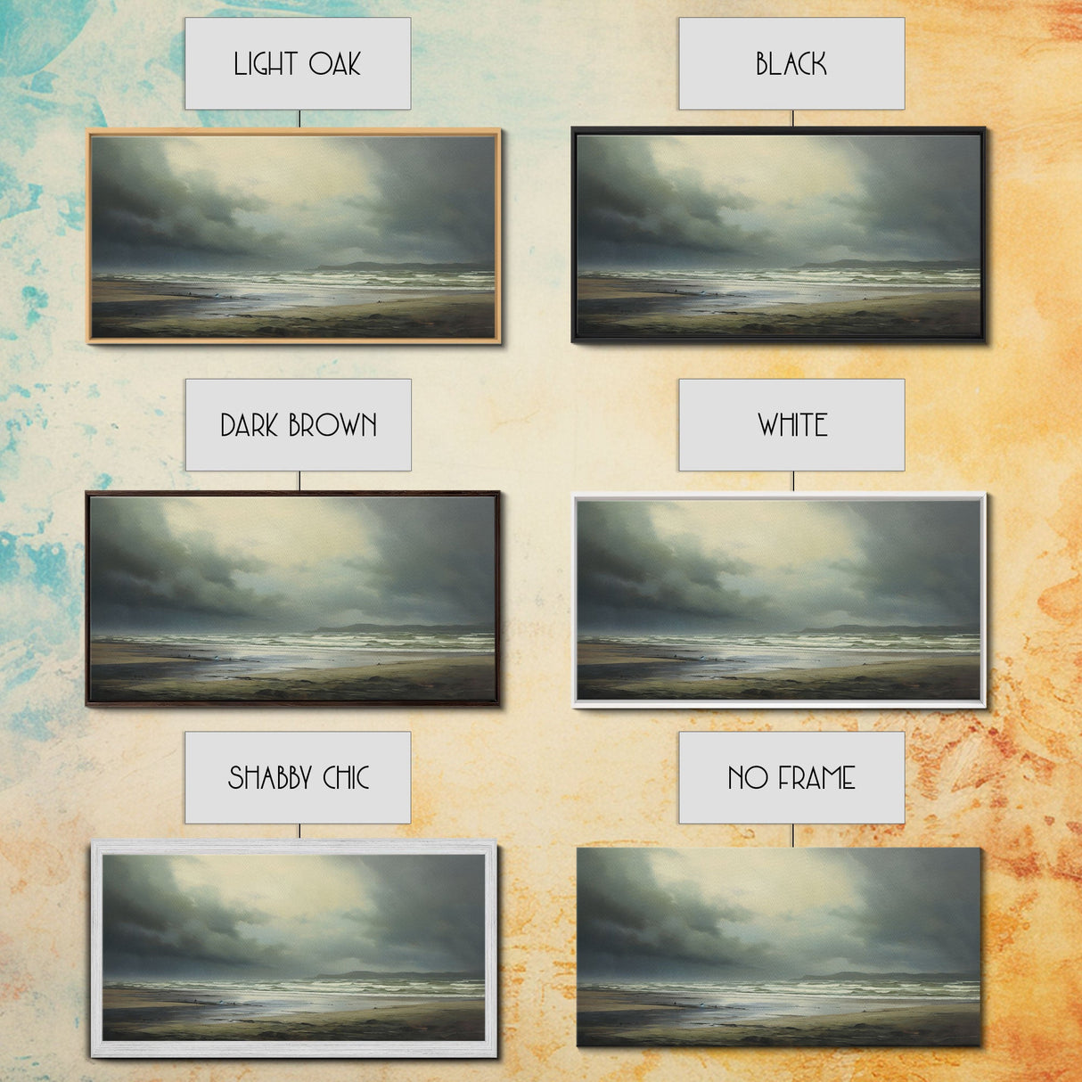 Moody Muted Landscape Oil Painting Canvas Print Wall Art, Nature Framed Large Gallery Art, Minimalist Art, Ready To Hang, Moody and Drab Art