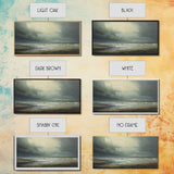 Moody Muted Landscape Oil Painting Canvas Print Wall Art, Nature Framed Large Gallery Art, Minimalist Art, Ready To Hang, Moody and Drab Art
