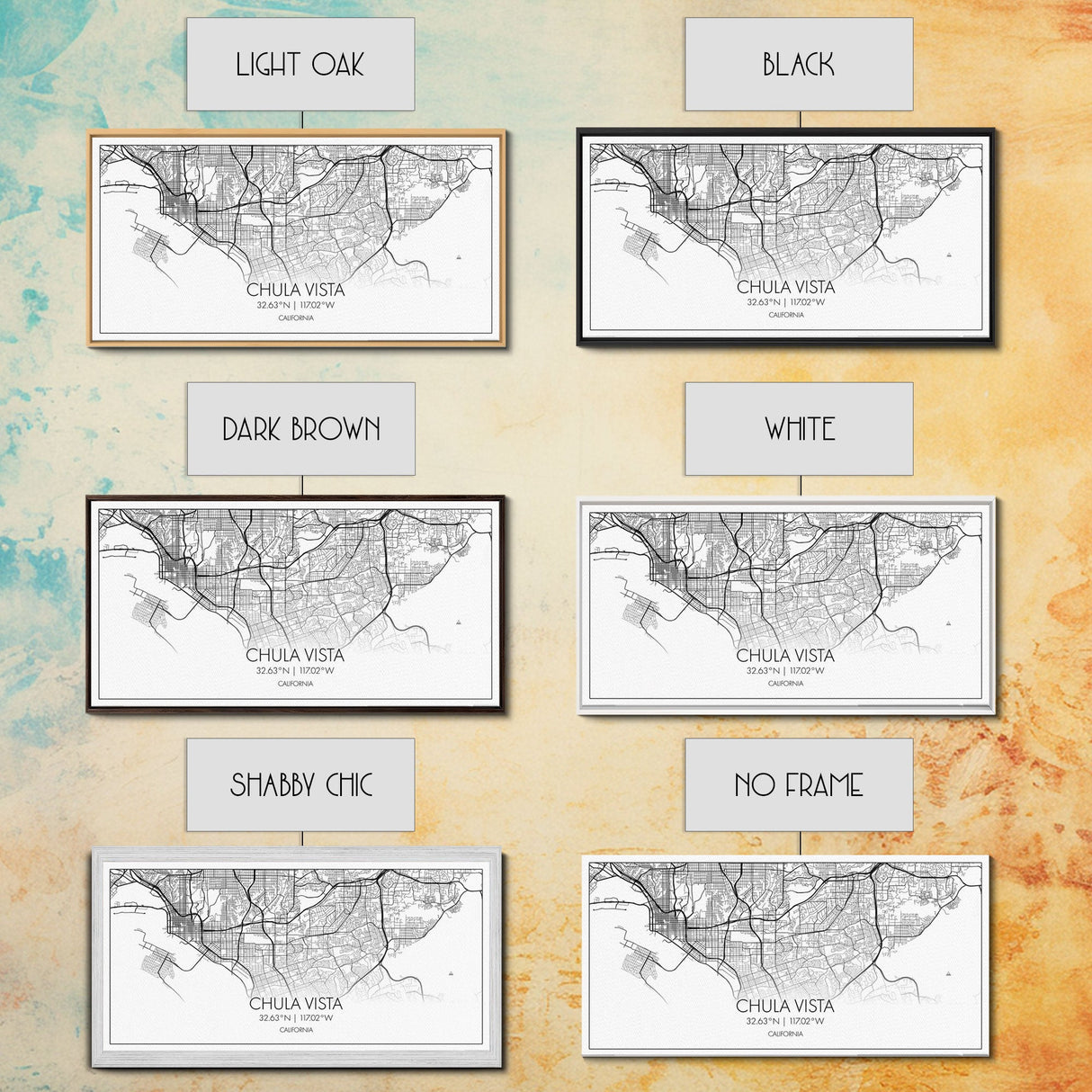Chula Vista Street Map, California Map, Map Print, Modern Art, Wall Art, Canvas Art, Laundry Room Décor, Homeschool Wall Art, Over Bed Art