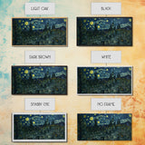 Starry Night Inspired Haunted Graveyard Framed Canvas Print, Halloween Wall Decor, Halloween Props, Halloween Gift Idea
