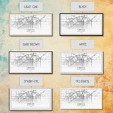 Lubbock City Map, Texas Map, Map Art, Modern Art, Wall Art, Canvas Art, Gift For Women, Living Room Wall Art, Wall Hanging, Texas Wall Art
