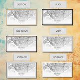 San Diego City Map, California Art, Map Print, Modern Wall Art, Wall Art, Canvas Art, Home Décor Prints, Friendship Gift, Horizontal Art