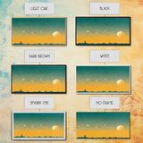 Art deco light house at sunset canvas print, sunset, vintage 20s style wall art, 30s style wall art, orange and turquoise sunset art