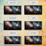 Galaxy canvas print, trippy stars and night sky, universe, cool wall art, unique wall art