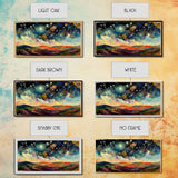 Night Starry Sky Landscape On Canvas Print Colorful Night Sky Painting Nature Painting Living Room Wall Art Spiritual Starry Painting