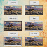 Cowgirl Galloping Across Desert Landscape, Vibrant Framed Canvas Print, Perfect for Living Room Art, Western Bedroom Decor, Desert Wall Art