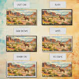 Serene Desert Scene with Cowboy, Ideal for Living Room Art, Framed Canvas Print, Bedroom Decor, Home Decoration, Southwestern Decor