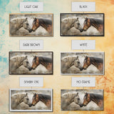 Cowboy Riding in Desert Landscape, Framed Canvas Print for Rustic Living Room Decor, Western Art for Home and Bedroom Decoration