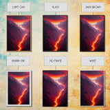 Lava Flow, Depths of Hades Art, Framed Canvas Print, Ready To Hang Framed Wall Art, Living Room Wall Hanging