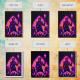 Tabletop RPG pixel art, Human Warlock Art, framed canvas print, framed game room decor