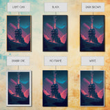 Fire-Watch, Watch Tower art, vaporwave aesthetic wall art, framed canvas print