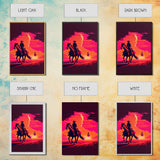 Vaporwave Cowboy Horse Desert Purple Man Fine Art Print, Wall Art Print, Wall Poster, Wall Décor