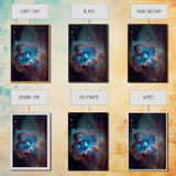 The Stars Glow At Night, framed canvas print, watercolor space painting