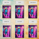 Game Room Decor, Framed Canvas Print, Synthwave Arcade, Boys Room, Gamer Gift, Gaming Wall Art, Video Game Posters, Teen Room