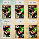 Motorcycle wall art framed print, Motorcycle poster print, MotoGP art, Motorcycle gifts, Motorcycle gift, Biker gift ready to hang print