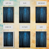 Birch Tree Forest At Night, Starry Night Sky, Framed Canvas Print, Boho Minimalist Farmhouse Decor, Primitive Art