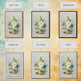Flower Market Print, Botanical Wall Art, Floral Drawing Posters, Custom Wall Art, Canvas Print, Flower Pattern Wall Art