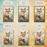 Red Fox Wall Art, 24" x 36" Wall Art, Woodland Spring Decor, Canvas Wall Hanging, Rustic Farmhouse Decor, Modern Farmhouse Art