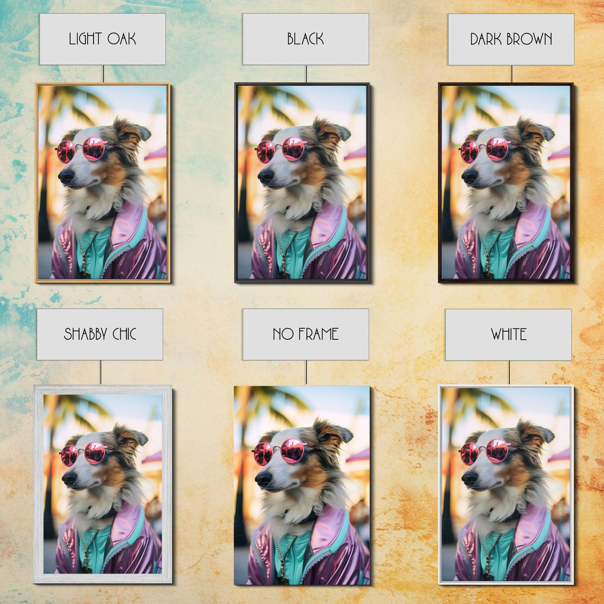 Border Collie Wall Print, Dog Wall Art, Dog With Shades, Pink Hoodie, Funny Art, Framed Wall Art, Framed Canvas, Wall Print, Wall Canvas