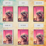Shih Tzu Wall Print, Dog Wall Art, Dog Sunglasses, Palm Trees, Sunset, Funny Art, Framed Wall Art, Framed Canvas, Wall Print, Wall Canvas
