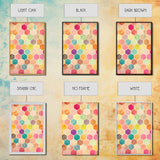 Hexagon Art, Mid Century Art Print, Framed Modern Art, Geometric Art, Mid Century Modern Wall Art, Colorful Art, MCM Style Canvas Art