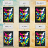 Graffiti Butterfly Art, Framed Canvas Print, Large Wall Art, Contemporary Punk Art, Butterflies, Pop Art, Paint Splatter Art