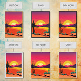 Framed Canvas Art | Sunset Desert Landscape | Pop Art Style | UV-Resistant Coating | Hand-Stretched | 1.5" Thick Wooden Frame
