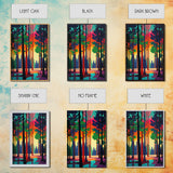 Silhouette Forest Landscape, Framed Canvas Print, Pop Art Minimalist Landscape Art