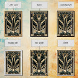 Art Deco Wall art, Framed Canvas Print, Art Deco, Gold & green art, Geometric art, Midcentury Modern, Stained glass art, Office decor