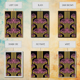 Art Deco Pattern Wall art - Framed Canvas Print - Art Deco - Black art - Bright colors - Pink & gold art - Office decor - Abstract nature