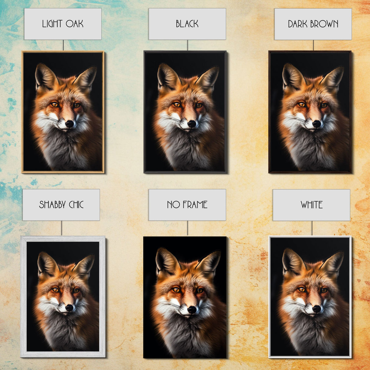 Portrait of a Red Fox, Framed Canvas Print, Framed Wall Art, Fox Photography, Wild Life Art