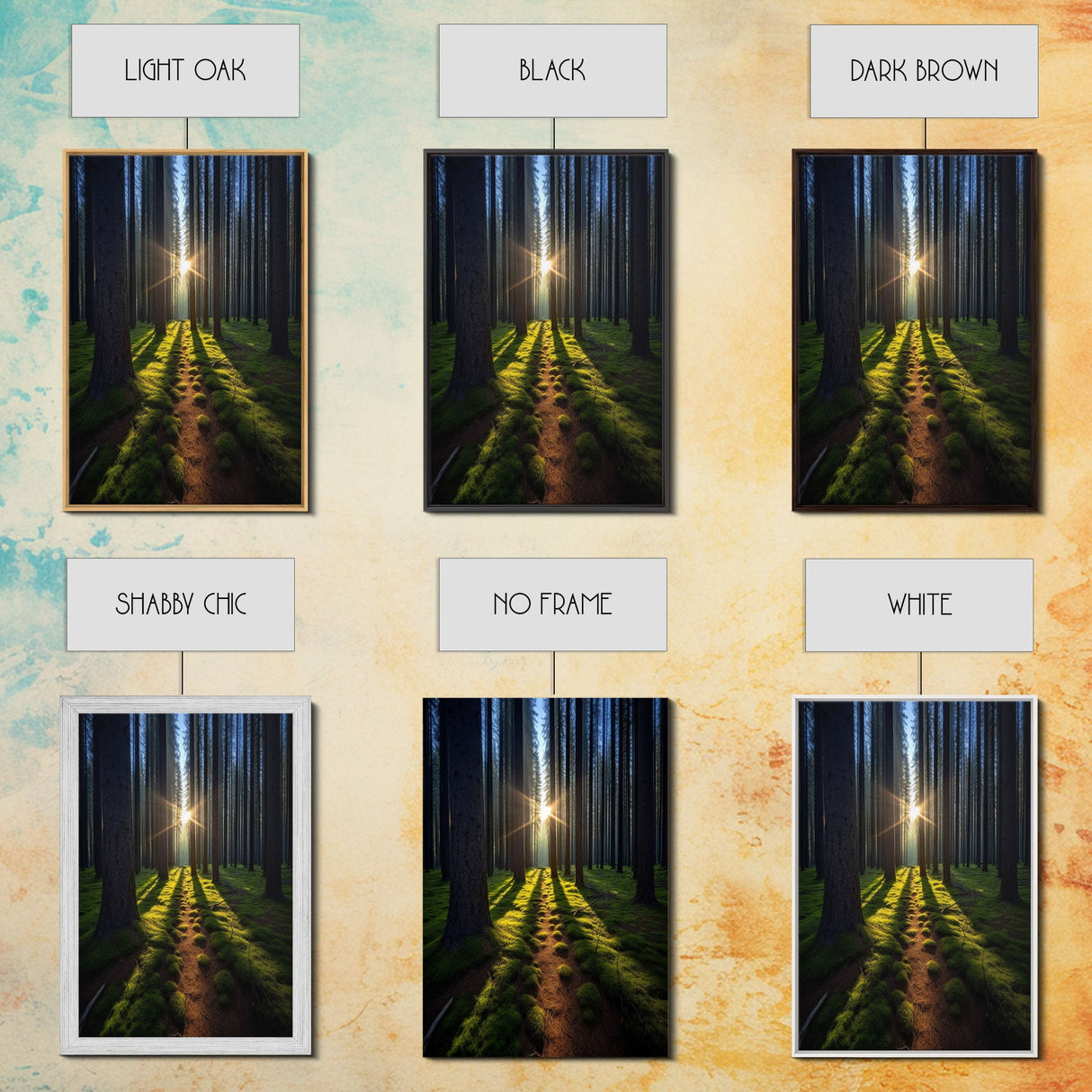 Sunset Wall Decor, Nature Print, Forest Path Wall Art, Trees Wall Art, Photography Print, Wall Decor, Canvas Print, Wall Art, Framed Canvas
