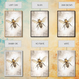 Honey Bee Wall Art, Insect Wall Decor, Nature Art, Bee Painting, Minimalist Wall Art, Wall Decor, Canvas Print, Wall Art, Framed Canvas Art