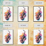 Alto Clarinet Wall Art, Musician Gift, Framed Canvas Print, Clarinet Print, Musical Instrument Art, Gift For Musician, Graffiti Music Art