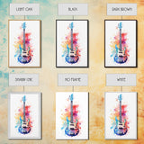 Electric Guitar Wall Art, Rock N Roll Decor, Graffiti Art, Splatter Art, Musician Gift Custom Guitar Art