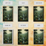 Jungle Wall Art, Waterfalls Art, Nature Wall Art, Trees Art Print, Canvas Print, Wall Art, Vertical Art, Lake House Wall Art, Indie Room Art