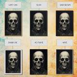 Skull Decor, Charcoal Drawing, Gothic Decor, Human Skull, Canvas Print, Wall Art, Vertical Art, Dark Wall Art, Moody Wall Art, Indie Art