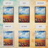 Flower Farm Wall Art, Tulip Field, Countryside Wall Print, Canvas Print, Wall Art, Vertical Art, Gifts For Grandma, Tiny House Decor