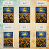 Sunflowers Wall Art, Wildflower Meadow, Starry Night, Canvas Print, Wall Art, Vertical Art, Above Couch Wall Art, Retirement Gifts, RV Decor