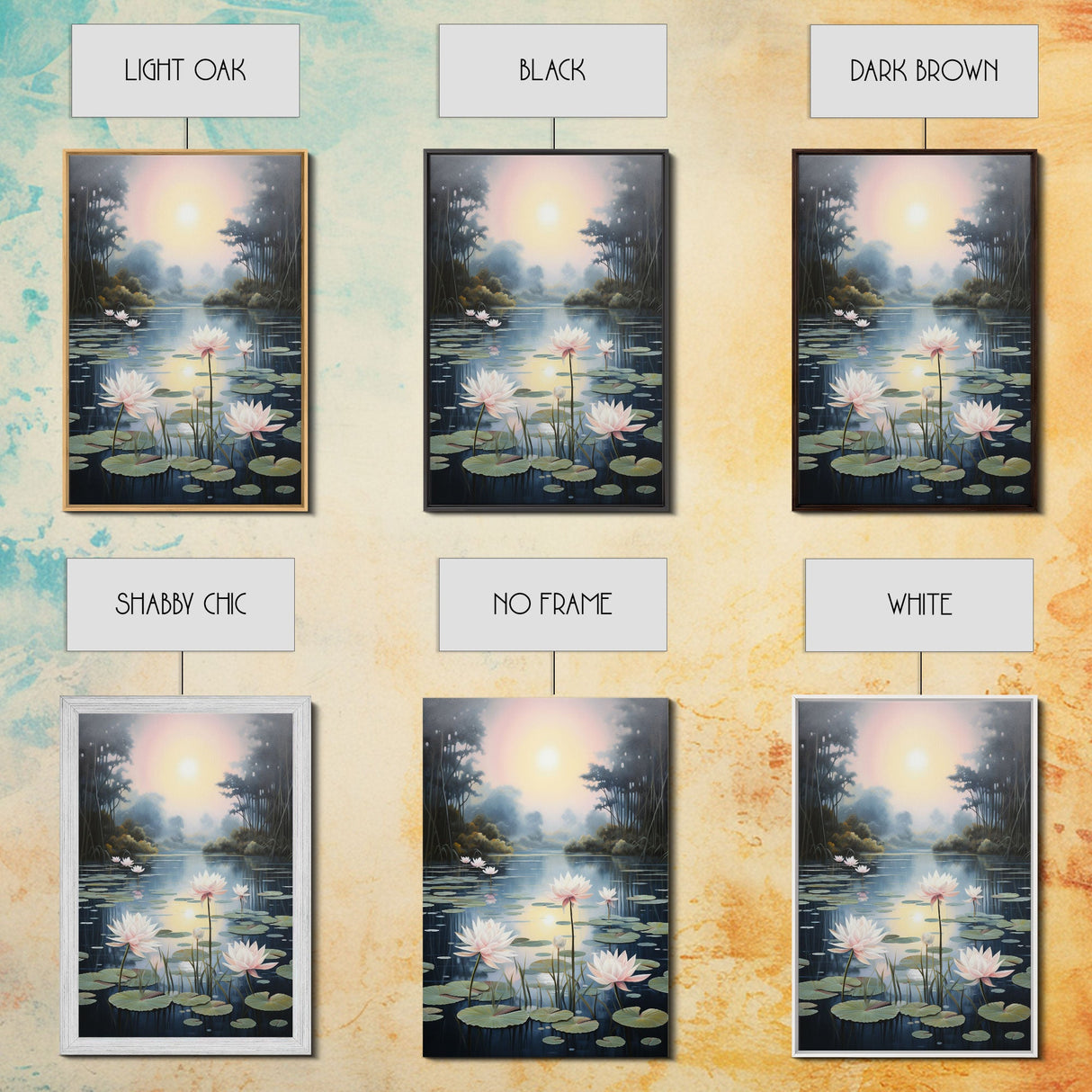 Lake Wall Art, Lotus Wall Print, Sunset Print, Canvas Print, Wall Art, Vertical Art, Birthday Gift, Country Home Art, Bedroom Teen Girl Art