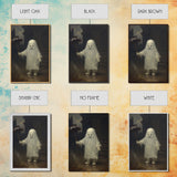 Cute Ghost Painting, Ghost In The Rain, Vintage Canvas, Art Canvas Print, Dark Academia, Haunting Ghost, Cute Halloween Decor