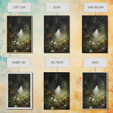 The Ghost Amongst The Flowers, Halloween Canvas Print, Framed Canvas Art, Halloween Decor, Dark Academia, Horror Prints, Oil Painting