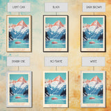 Glacier Bay National Park Alaska Travel Art, National Park Print, Minimalist Travel Art, Midcentury Modern Style Landscape Painting