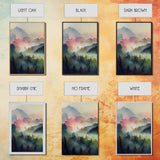 Dramatic Watercolor Sunset Landscape Abstract, Landscape Art, 3 Piece Canvas Decor, 3 Piece Wall Art, Ready To Hang Canvas Prints